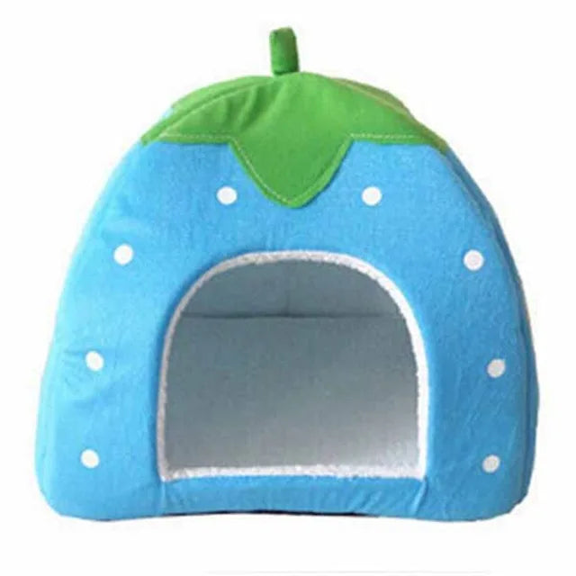 Warming Pet Bed House for Small Dogs Cute Strawberry Cat House for Puppy Kennel Kitten House Bed Sofa Mat Winter Breathable