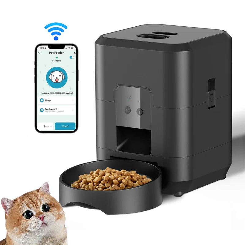 Pet Smart Feeder Automatic Cat Feeder Slow Dog Food Dispenser with Automatic Timing and Quantity Cat&Dog Bowl WiFi Connect