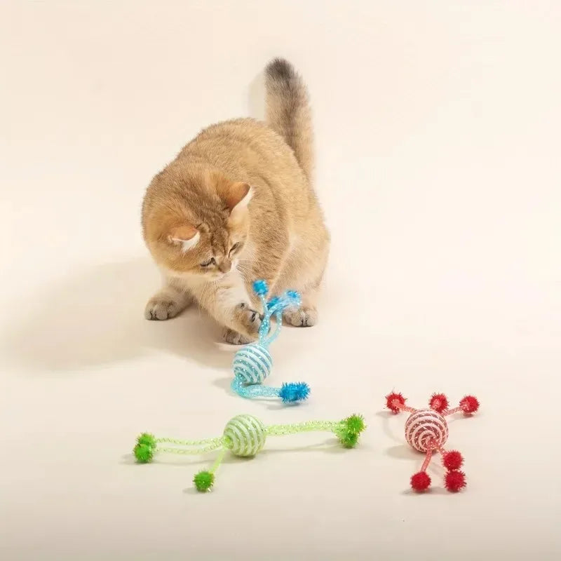 Interactive Cat Toy Ropes Ball Toys For Pet Dogs Kittens Teasing Bite-resistant Toys  gatos