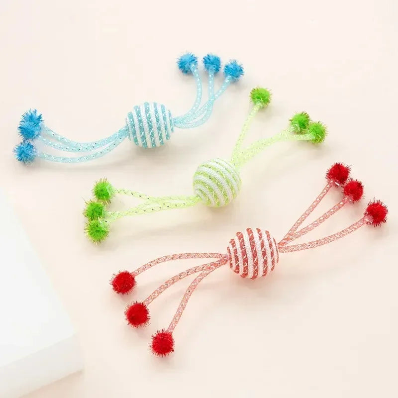 Interactive Cat Toy Ropes Ball Toys For Pet Dogs Kittens Teasing Bite-resistant Toys  gatos
