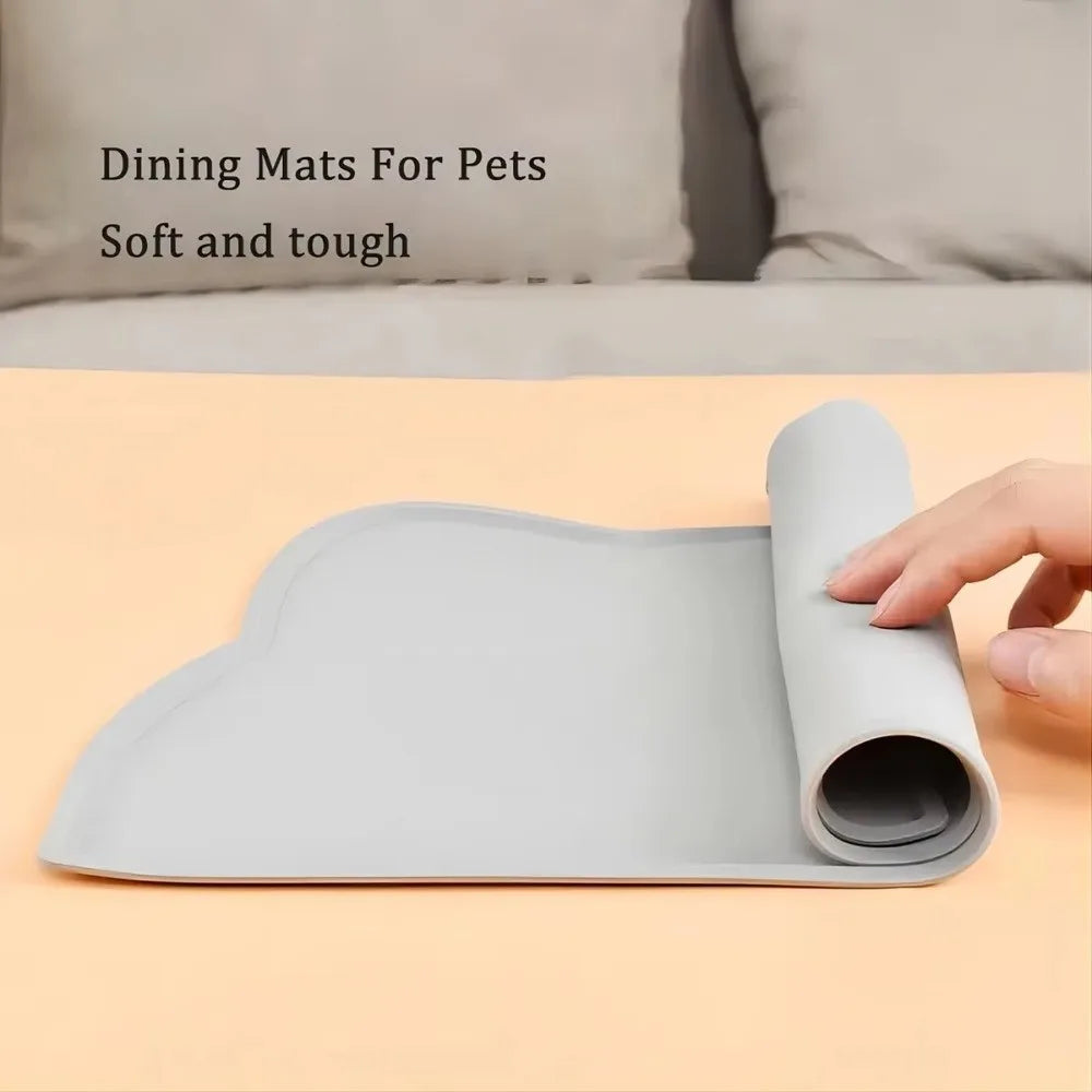 Anti-Slip Pet Silicone Feeding Mat Easy To Clean Dirty Resistant Cat Food Mat Washable Dog Cat Bowl Mat for Cats and Dogs