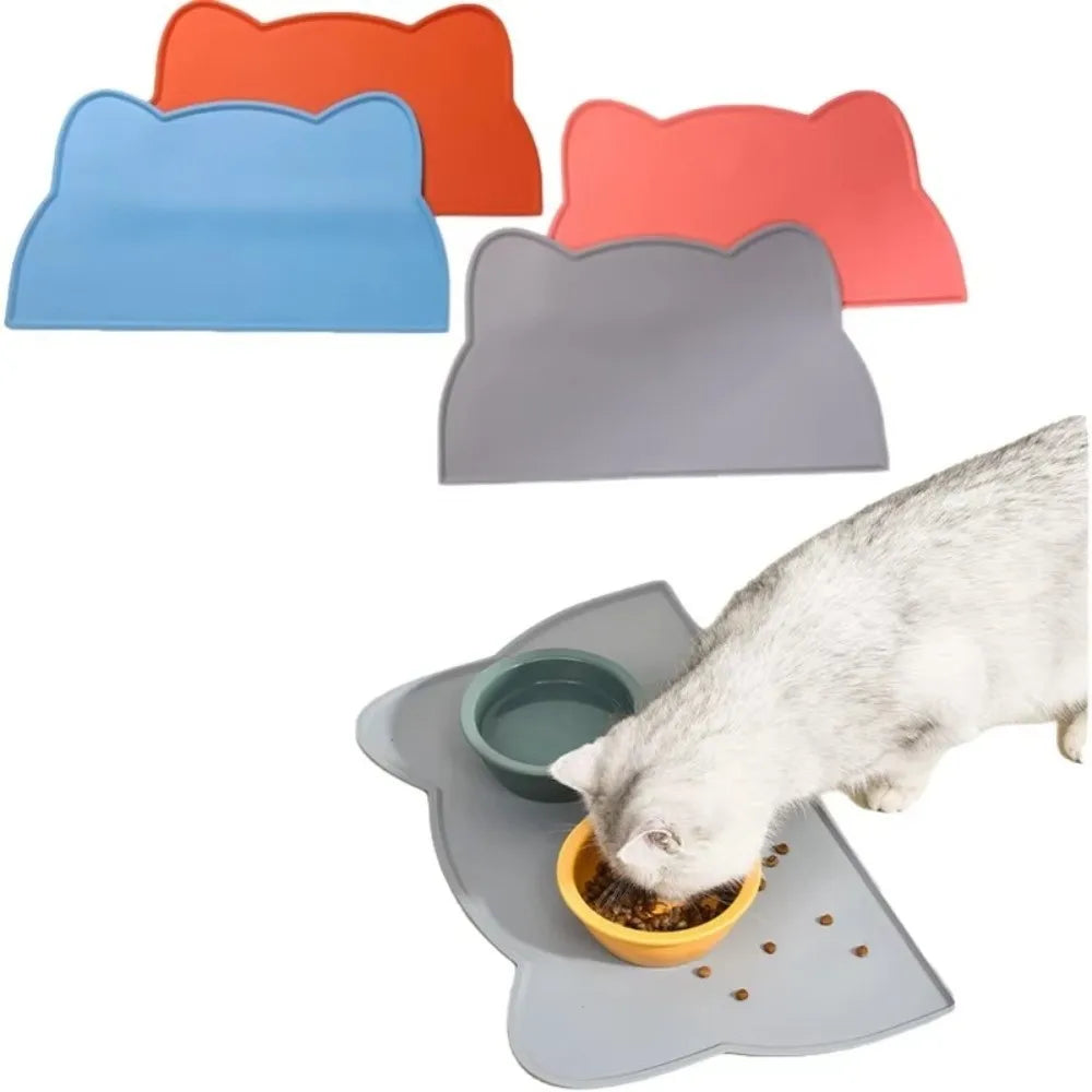 Anti-Slip Pet Silicone Feeding Mat Easy To Clean Dirty Resistant Cat Food Mat Washable Dog Cat Bowl Mat for Cats and Dogs