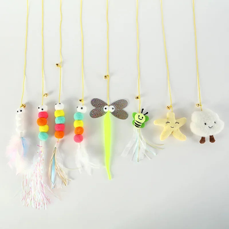 1/3/5pcs Pet Cat Interactive Toy Elastic Cat Scratch Rope Retractable Door Hanging Funny Toys Pet Playing Teaser Cat Supplies