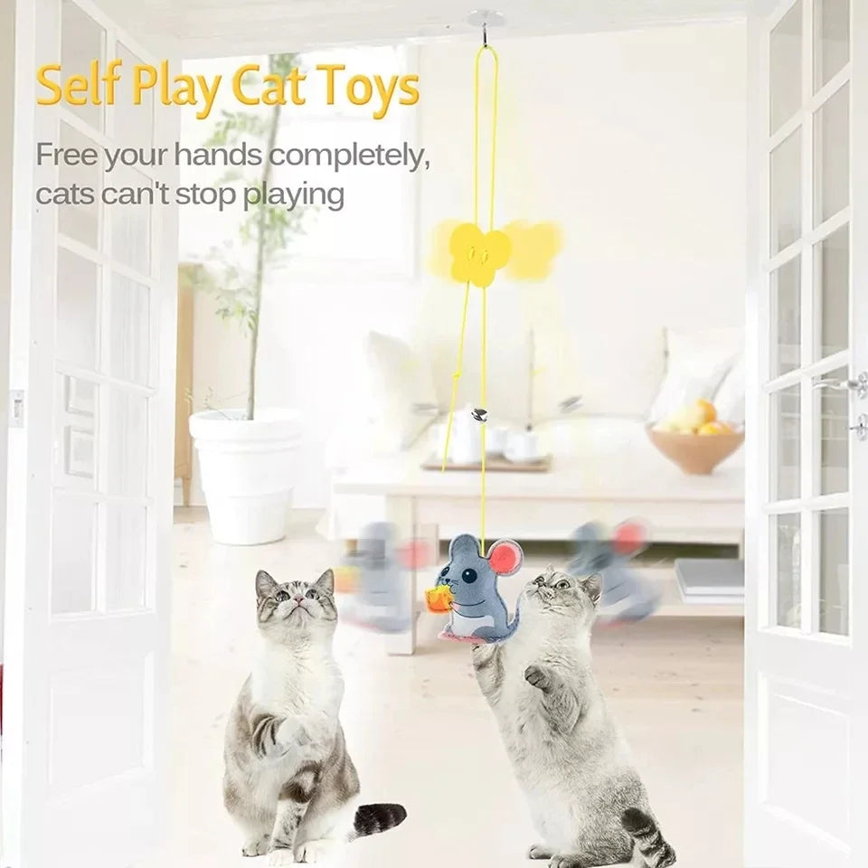 1/3/5pcs Pet Cat Interactive Toy Elastic Cat Scratch Rope Retractable Door Hanging Funny Toys Pet Playing Teaser Cat Supplies