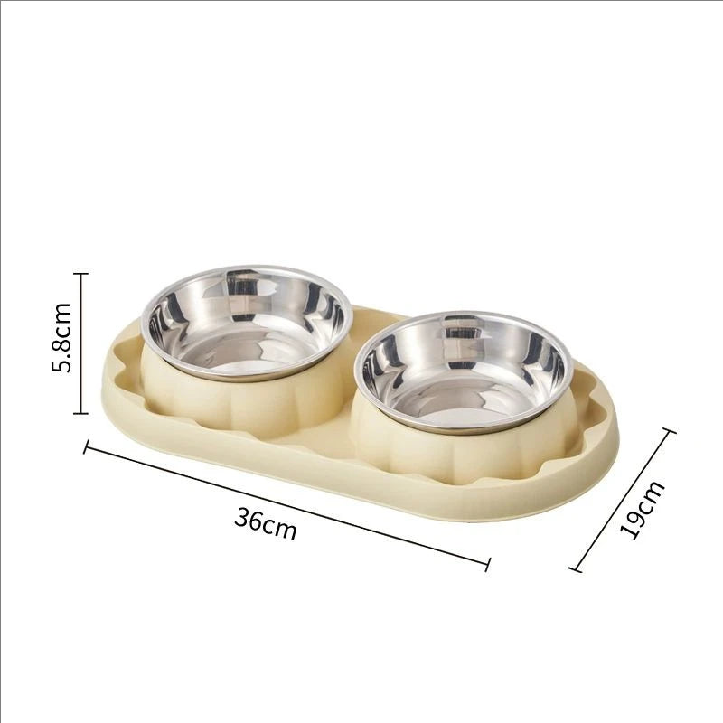 Pet stainless steel double bowl cat bowl leak proof food dog choking slow food bowl spill proof cat bowl dog bowl pet bowl